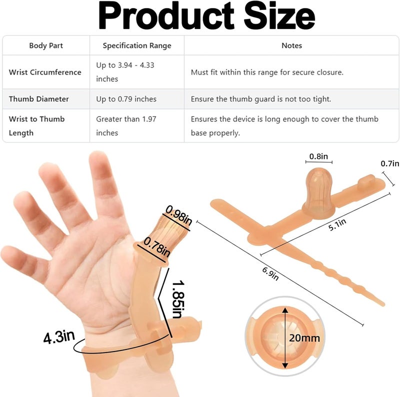 Elfzone Thumb Sucking Stop for Kids - 15 Months Baby - Adjustable Thumb Guard for Thumb Sucking Silicone Thumb Sucking Treatment Kit,Suitable for 0.5-0.7"Thumbs and 1.6-1.95" Wide Wrist - Image 2
